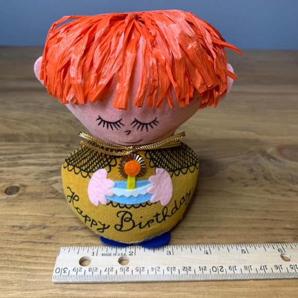 Western Union Dolly Gram HAPPY BIRTHDAY 60’s Vintage Felt Stuffed - Picture 8 of 8